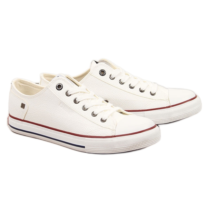 Muške niske tenisice od bijele eko kože Big Star II174001 bijela