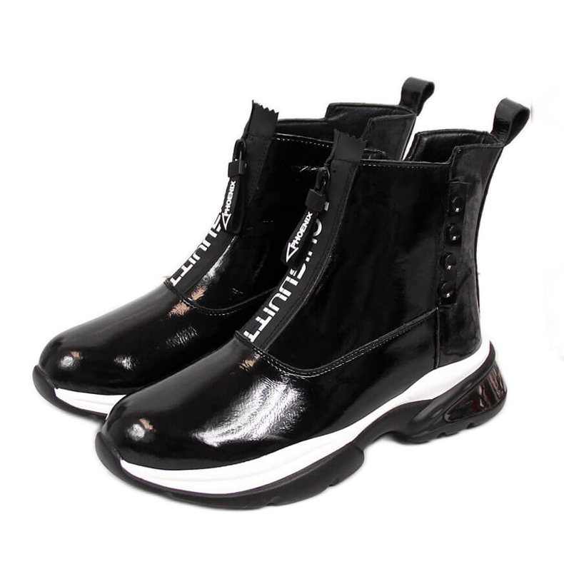 Ženske crne lakirane tenisice T.Sokolski crno