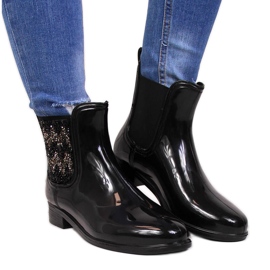 T.Sokolski Ženske galoše Jodhpur čizme s kubičnim cirkonijem crne T. Sokolski crno