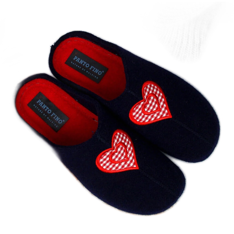 Ženske domaće tamnoplave papuče od filca Panto Fino mornarsko plava