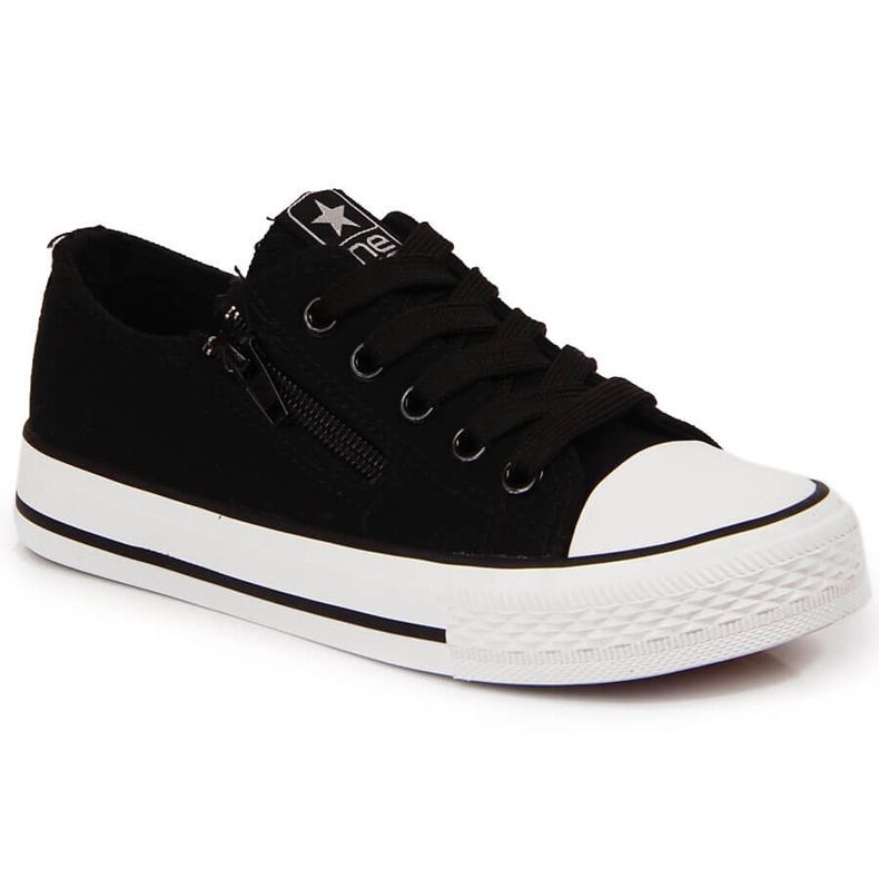 Crne NEWS dječje tenisice sa patentnim zatvaračem crno