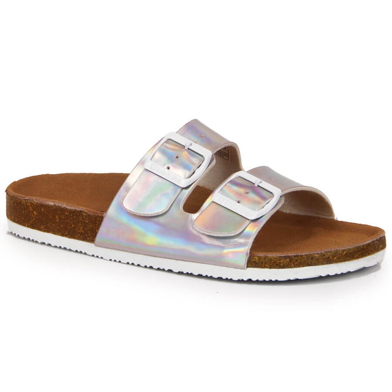 Ženske srebrne papuče s kopčama Big Star HH274895 srebro