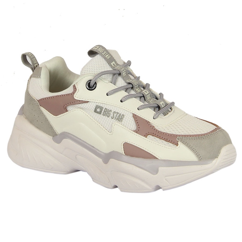 Ženske sportske cipele na bijeloj platformi Big Star HH274255 bijela raznobojna