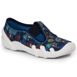 Dječačke papuče za vrtić na Befado tamnoplavim gumicama tamnoplava