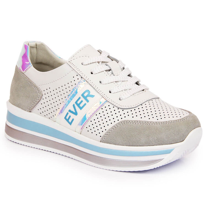 Kožne cipele s holo platformom u bijeloj boji Filippo bijela siva