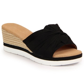 Ženske crne papuče na klin Potocki crna