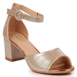 Zlatne Vinceza ženske sandale na post zlatni