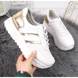 Kožne ženske cipele na bijeloj Filippo platformi bijela