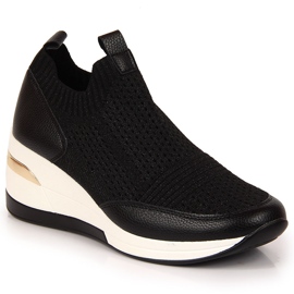 Ženske crne tenisice na klin Artiker crna