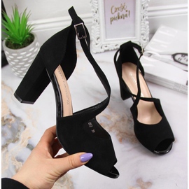 Ženske sandale na crnom stupu Sergio Leone crna