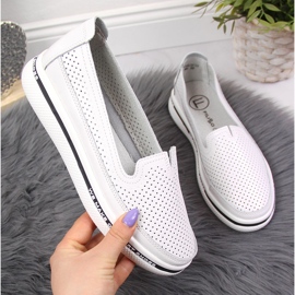 Ženske bijele ažurne kožne cipele Filippo