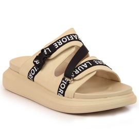 Bež Laura La.Fi papuče s platformom