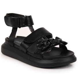 Crne Laura La.Fi sandale s platformom crna