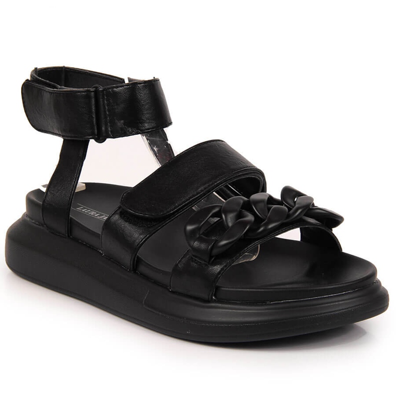 Crne Laura La.Fi sandale s platformom crno