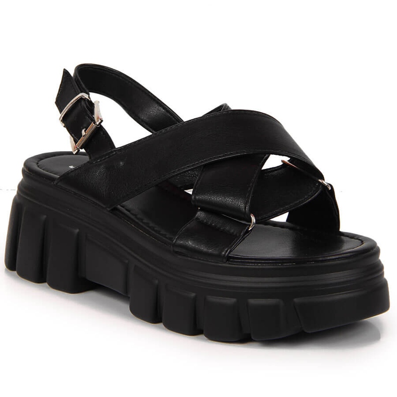 Ženske sandale na crnoj platformi Jezzi