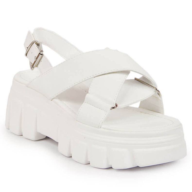 Ženske sandale na bijeloj platformi Jezzi bijela