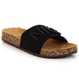 Ženske crne papuče s perlama eVento crna