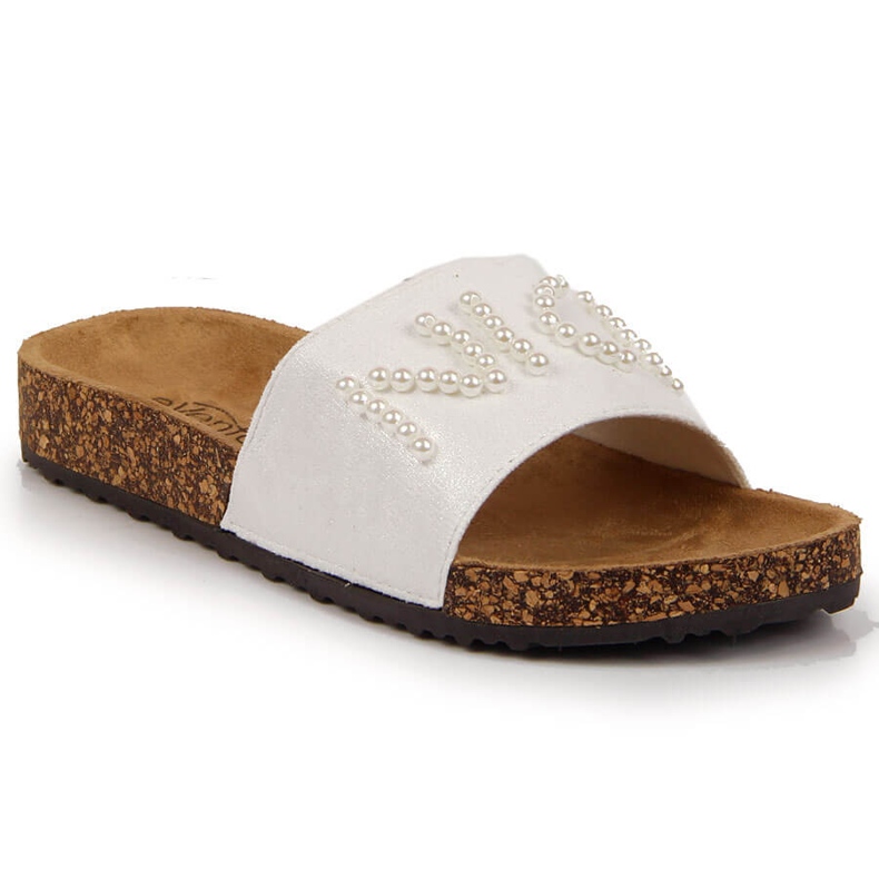 Ženske bijele papuče s perlama eVento bijela