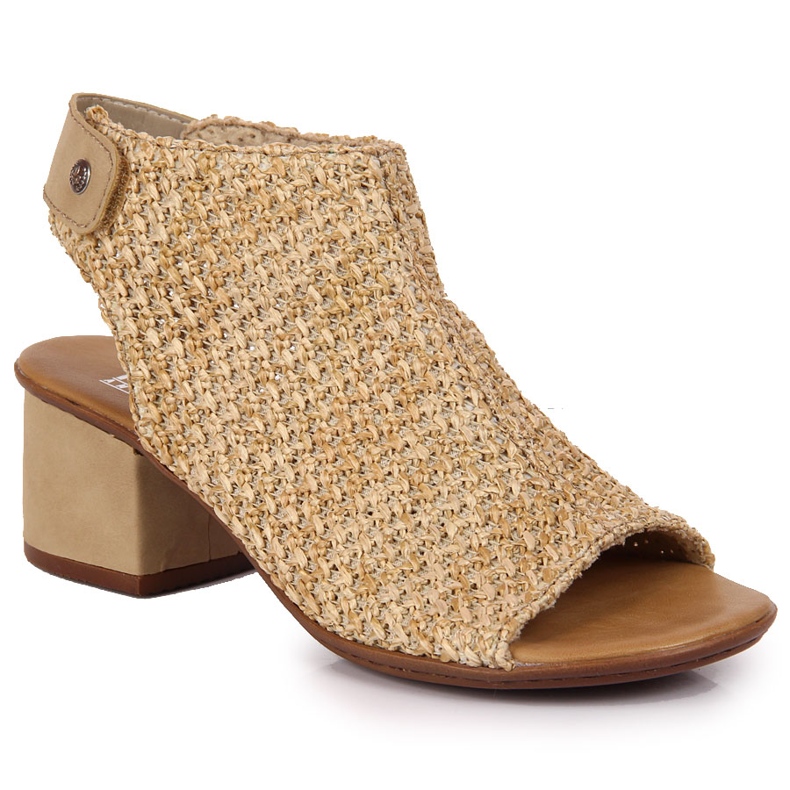 Ženske bež pletene sandale Rieker 64670-60