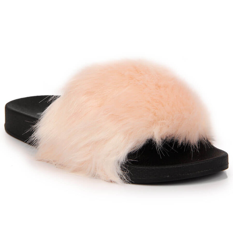 Ženske papuče s krznom - svijetlo roze Jezzi ružičasta