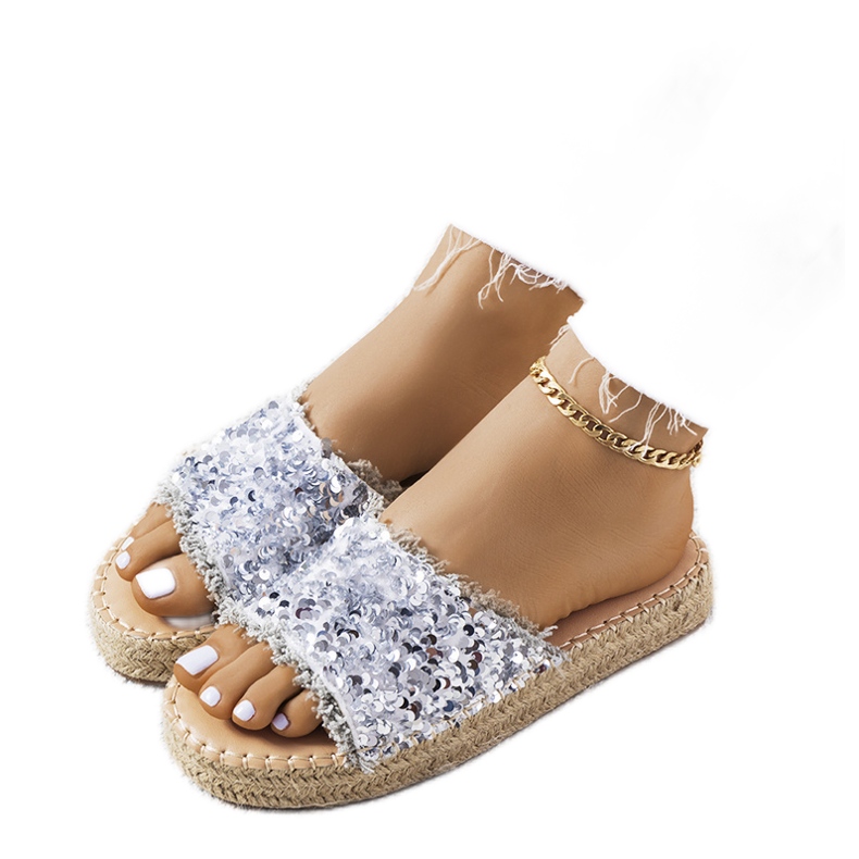 Srebrne papuče na platformi Susanna srebro