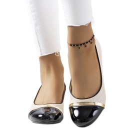 Bež ženske balerine Petra crna