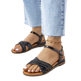 Crne sandale s Parade kubičnim cirkonijem crna