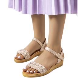 Farra ženske zlatne sandale ružičasta zlatni