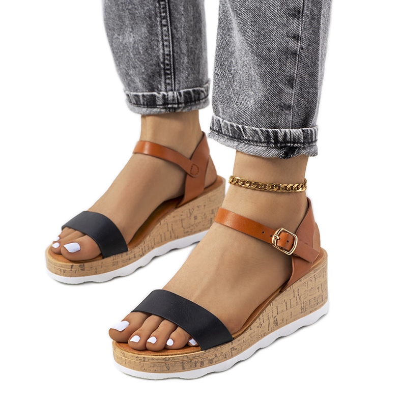 Crne sandale na klin iz Taylaha smeđa