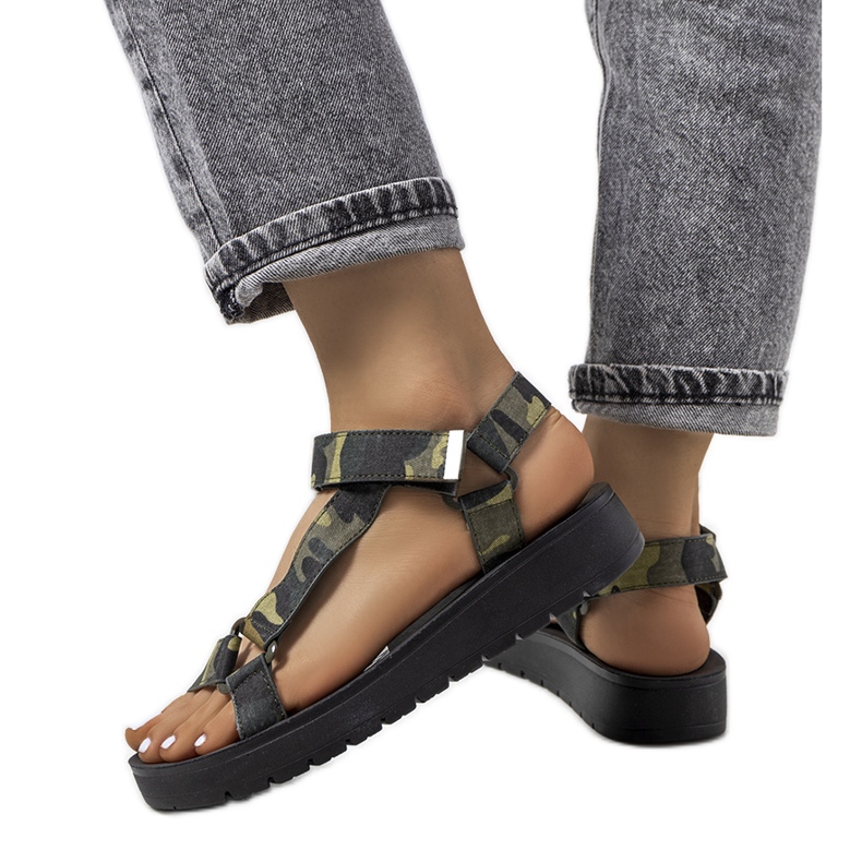 Zelene camo sandale na platformi Dugan zelena