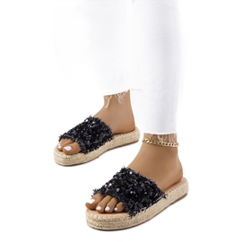 Crne papuče na platformi Susanna crna