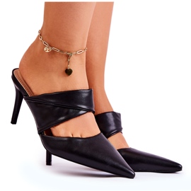 Kožne papuče na crnoj Aveline crna