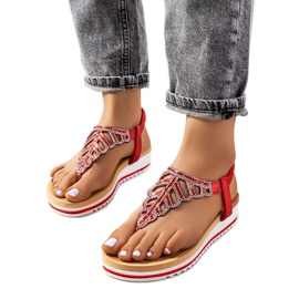 Crvene sandale na platformi Ahola crvena