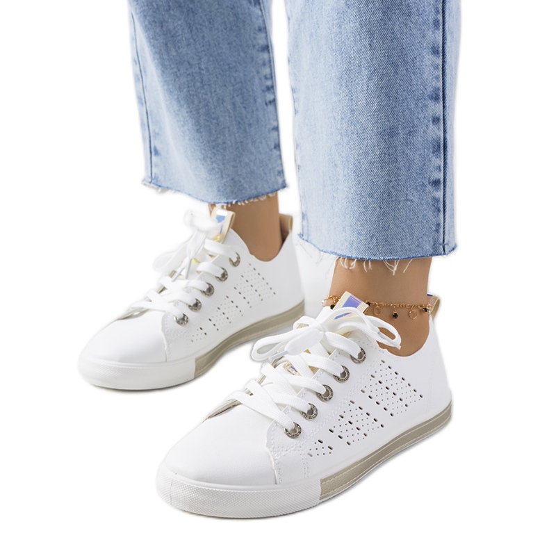 Impi ženske bijele i zlatne tenisice bijela zlatna