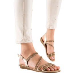 Primavera Zlatne sandale s kubičnim cirkonijem zlatni