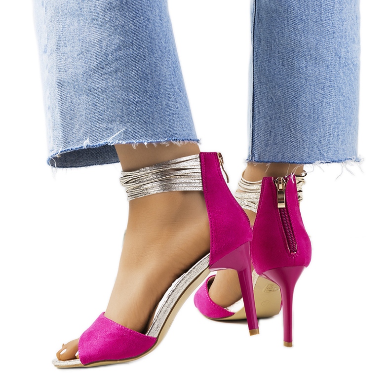 Ružičaste Vasquez sandale na visoku petu ružičasta