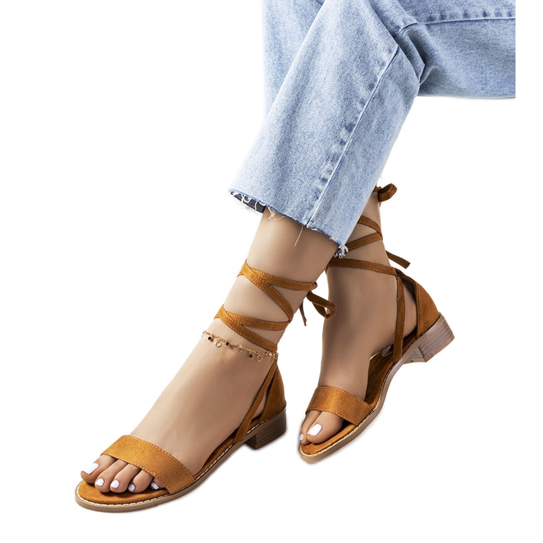 Moodyjeve smeđe sandale na vezanje smeđa