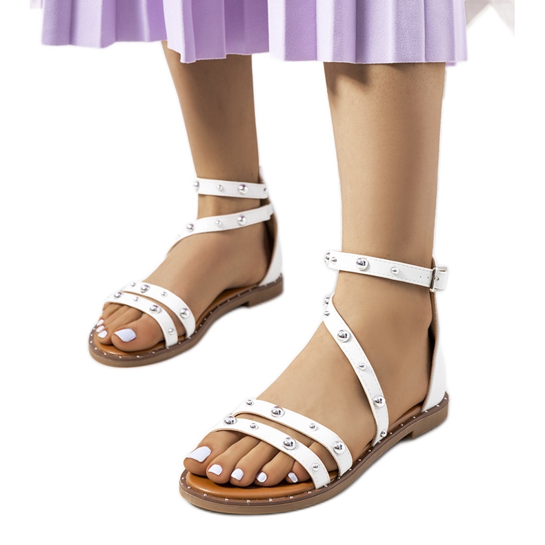 Krolt bijele sandale s čavlima bijela