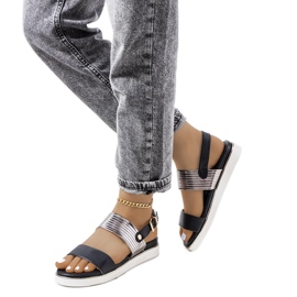 Crne sandale s metalik Larochelle umetkom crna srebro