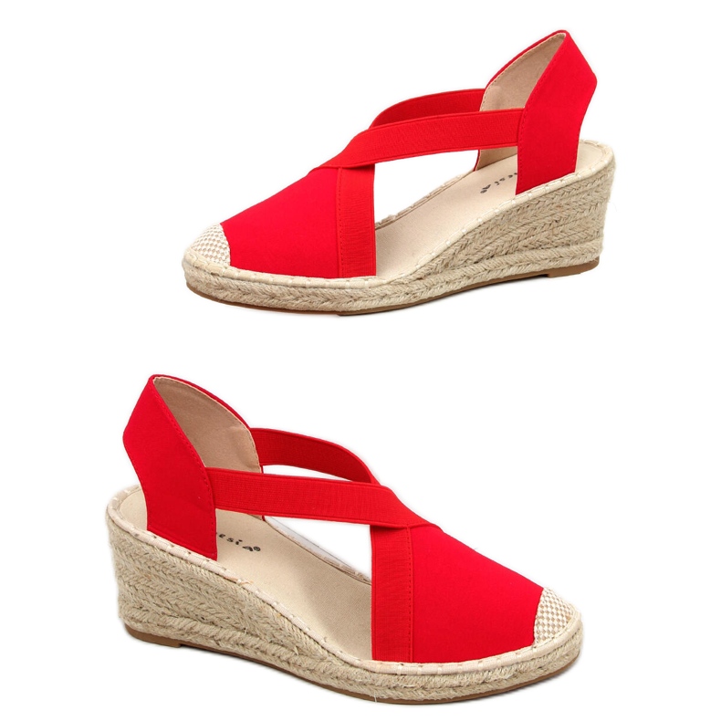 Espadrile sandale na klin Dolor Red crvena