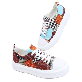 Madi Red Jacquard Weave tenisice s visokim potplatom višebojan