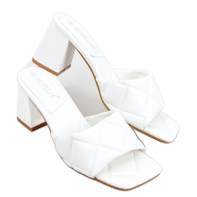 Široke papuče Helen White bijela