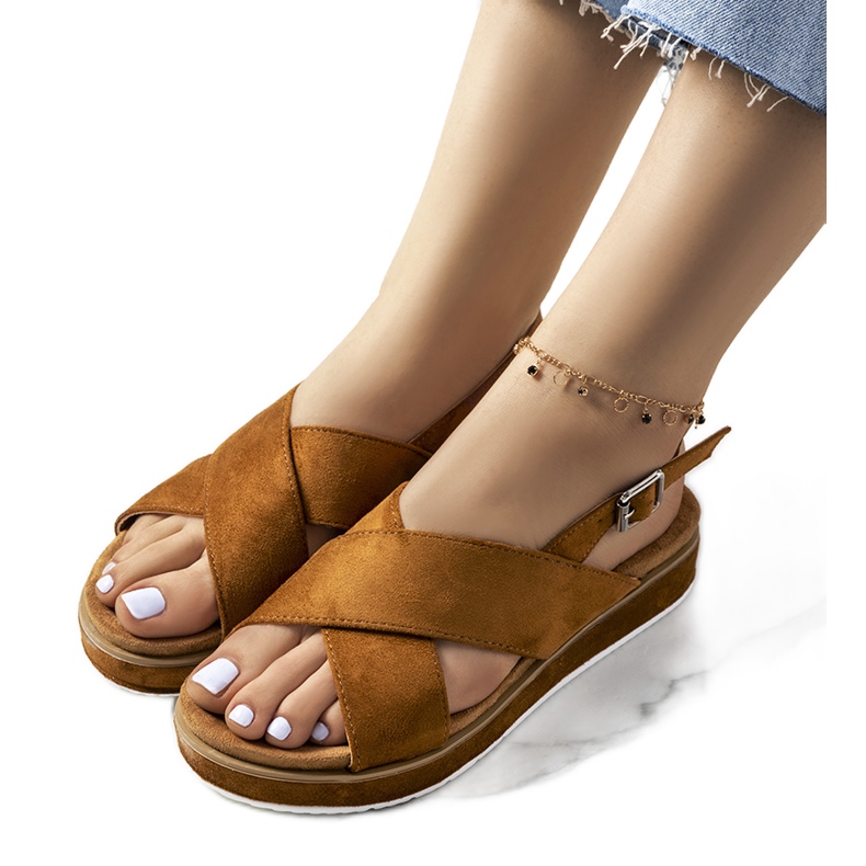 Savage smeđe sandale od antilopa smeđa