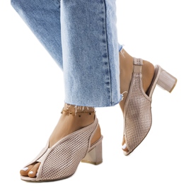 Rush ružičaste ažurne sandale ružičasta zlatni