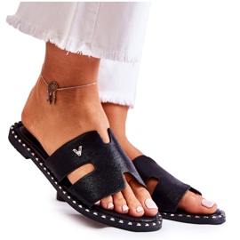 Vinceza Modne ženske papuče s crnim Miquel grbom crna