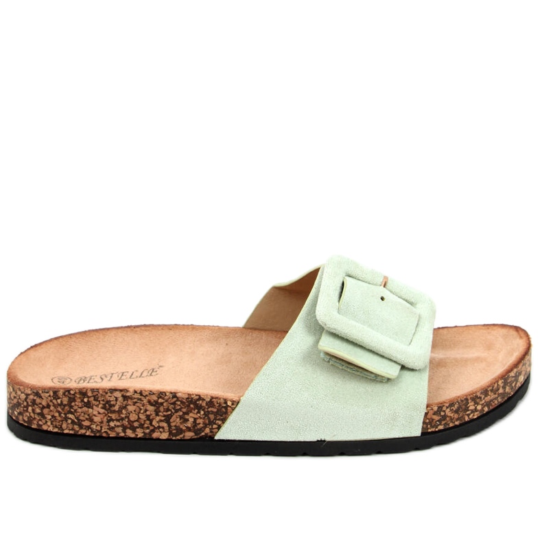 Priya LT.GREEN papuče od plutenog potplata zelena