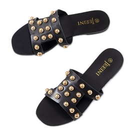 Crne papuče s ukrasnim Amparo čepovima crna