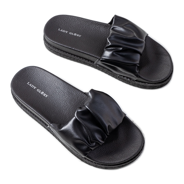 Crne papuče na platformi Baldwin crno