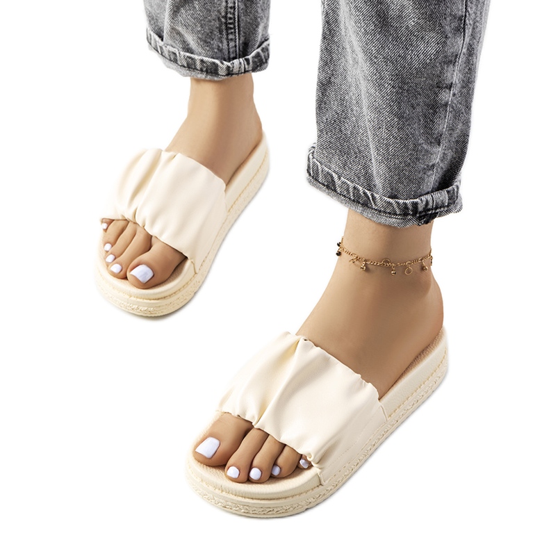 Bež papuče na platformi Baldwin