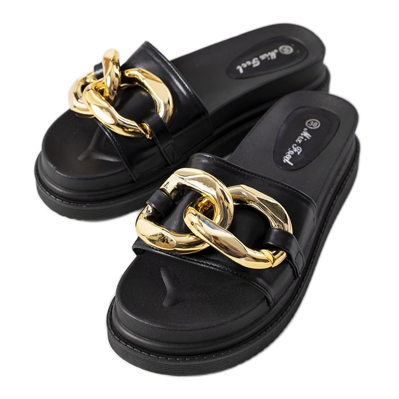 Crne papuče na platformi Berloz crno